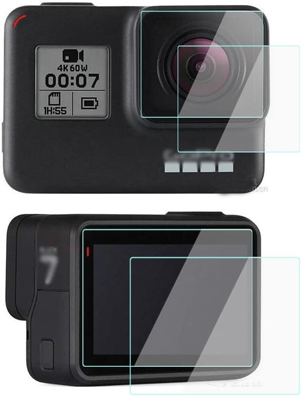 2 Pack Tempered Glass Lens & Screen Protectors for GoPro Hero5 Sport Camera