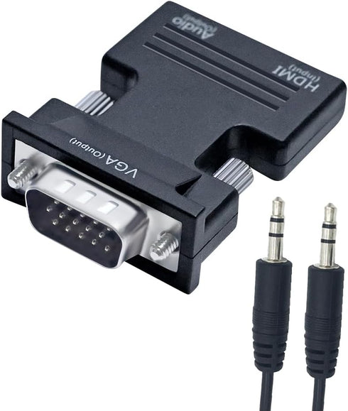 DTECH Directional HDMI to VGA Adapter with 3.5mm Audio Port (Laptop HDMI Source
