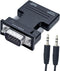 DTECH Directional HDMI to VGA Adapter with 3.5mm Audio Port (Laptop HDMI Source