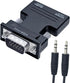 DTECH Directional HDMI to VGA Adapter with 3.5mm Audio Port (Laptop HDMI Source