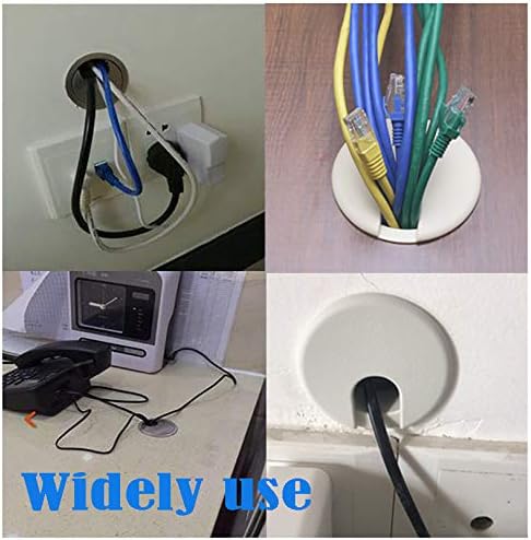 12 Pack 2 Inch Black Desk Grommet Kit, Plastic Cover for Office Wire Cable Hole Organizer