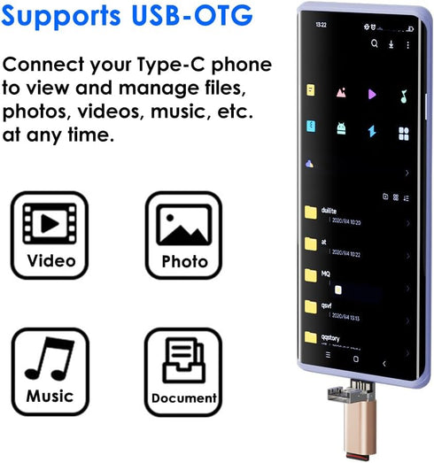 Mepsies 2-in-1 Micro SD Card Reader, USB C to SD Card Reader, USB and Type C TF Memory Card Reader, USB OTG Card Reader