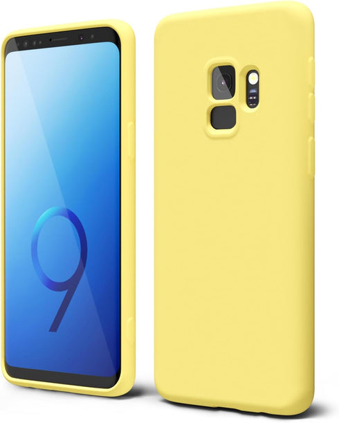oakxco Liquid Silicone Grip Case for Samsung Galaxy S9, Cute Thin Slim Soft Rubber TPU Protective Cover for Women