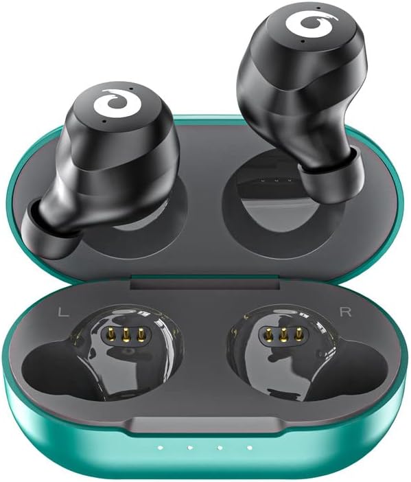 X9 Wireless Earbuds, Bluetooth 5.3 Waterproof Stereo Earphones with Touch Control and Microphone, Deep Bass, Green-Gray