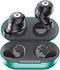 X9 Wireless Earbuds, Bluetooth 5.3 Waterproof Stereo Earphones with Touch Control and Microphone, Deep Bass, Green-Gray