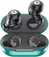 X9 Wireless Earbuds, Bluetooth 5.3 Waterproof Stereo Earphones with Touch Control and Microphone, Deep Bass, Green-Gray