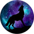 Galaxy Wolf Star Surreal Wild Lone Wolves Double-Exposure PopSockets Adhesive PopGrip