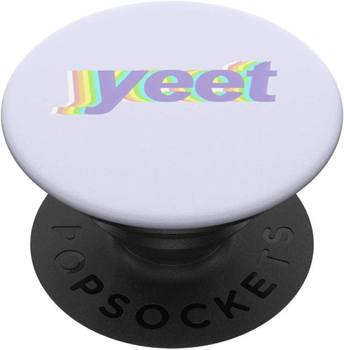 Yeet Funny Rainbow Text Aesthetic PopSockets Swappable Grip for Phones & Tablets