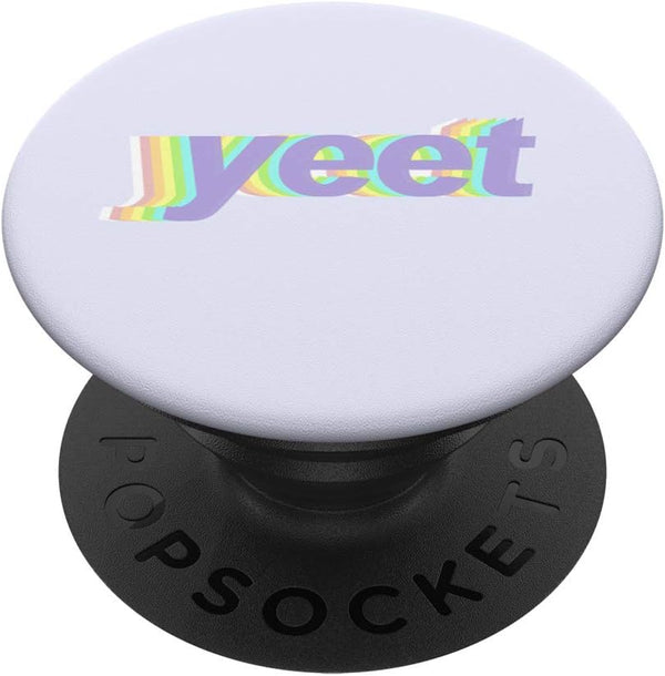 Yeet Funny Rainbow Text Aesthetic PopSockets Swappable Grip for Phones & Tablets