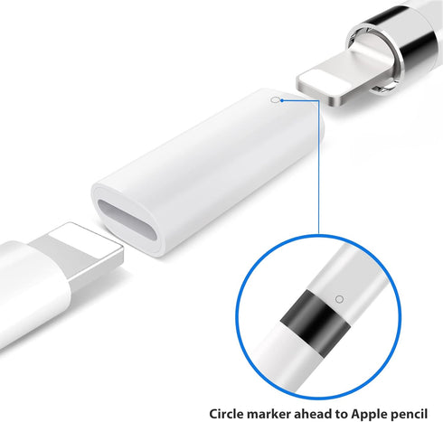 iMangoo Adapters Compatible with Apple Pencil, 2 Pack Lightning Cable Charging Adapter for iPad Pro Pencil Pen