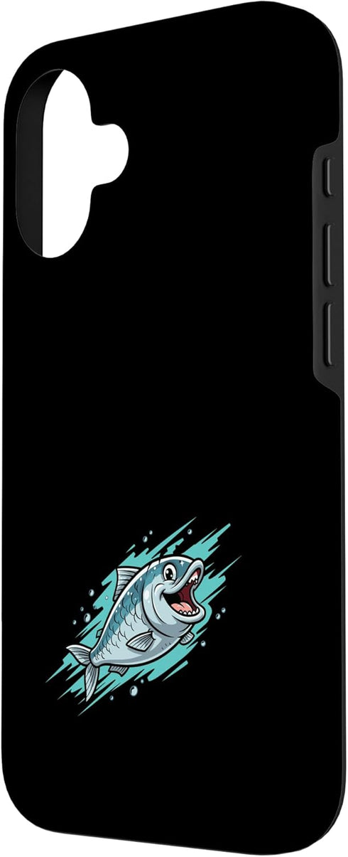 Happy Cartoon Salmon Funny Fishing Fish 16 Smiling Salmon Cool Cartoon Fishing Fish Case for iPhone