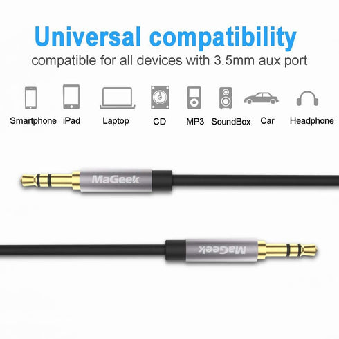 3.5mm Audio Aux Cord, Male to Male Auxiliary Cable for Beats Headphones, iPhone, iPod, 1-Pack, 3.3ft
