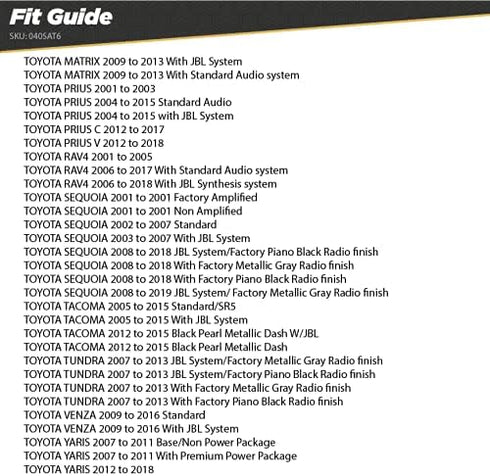 Scosche Compatible with Select 2010 to 2012 Lexus, 2004 to 2016 Scion, 2013 to 2018 Subaru & 2000 to 2019 Toyota