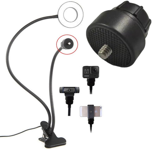 2 Pack 1/4 Screw to 17mm Ball Mount Base, Stand Interface Socket Joint for Tripod, DV Camera, Phone Holder