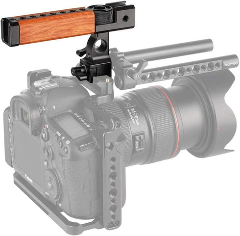 NICEYRIG NATO Top Handle Handgrip with 15mm Rod Clamp and Cold Shoe Mounts for DSLR/Camcorder/Action Cameras