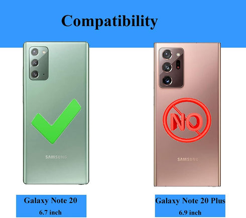 for Samsung Galaxy Note 20 Case, Note20 5G with HD Screen Protectors, Military-Grade Metal Ring Holder Kickstand, Teal