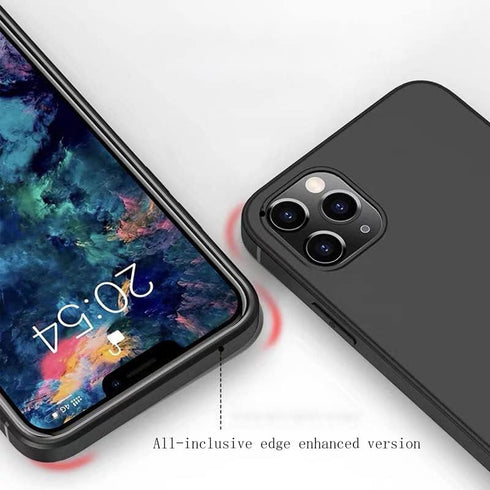2 Pack Cover for Oukitel WP21 (6.78") Soft Silicone TPU Black Phone Protective Cases + 9H Hardness HD Tempered Glass