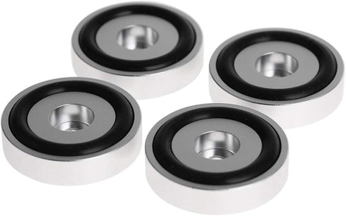 4Pcs Anti Vibration Amplifier Feet, 4010mm Aluminium Alloy Universal Copper Speaker Spikes Pads, Silver
