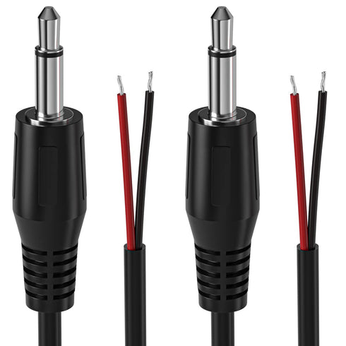 SIOCEN 2-Pack 6FT 3.5mm 2 1/8" 3.5mm Replacement Male Jack to Bare Wire Open End TS Pole Mono Jack Plug Connector AUX