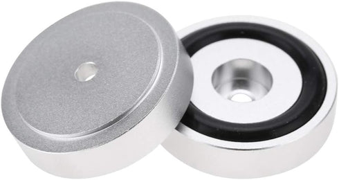 4Pcs Anti Vibration Amplifier Feet, 4010mm Aluminium Alloy Universal Copper Speaker Spikes Pads, Silver