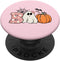 Pink Halloween Boo Hippie Ghost Pumpkin Cute Pastel Vibes PopSockets Swappable PopGrip