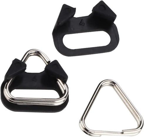 Stainless Steel Triangle Split Ring, Camera Strap Hook Lug Ring with Plastic Cap for Belt Hook Lanyard, 2 pcs