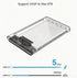 SSD HDD Hard Drive Enclosure - 2.5" SATA III USB 3.0 Caddy Case, External Reader with Fast Data Transfer, Tool-Free
