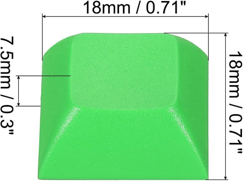 PATIKIL 1U Blank Keycaps, 10 Pack Universal PBT Replacement Accessories for MX Mechanical Keyboard, Green