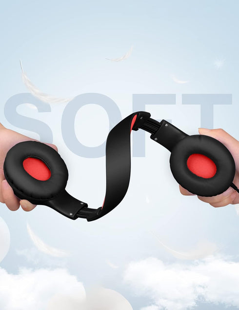 Headphones for Kids, Over Ear Kids Headphones with Microphone, 85dB/94dB Safe Volume Limit for School, Online Study,
