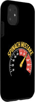 Vibrant Yellow Cartoon Humor Enthusiasts 11 Spinach Mistake Speedometer Funny Meme Sarcastic Gag Case for iPhone