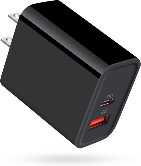 USB C Charger Block, 20W Dual Port PD Wall Charger for iPhone 15 Pro Max/14/13/12/11, Fast Charging for Samsung Galaxy