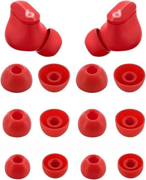 Beats Studio Buds Replacement Silicone Earbud Tips, 6 Pairs S/M/L, Red - Fits in Case, Perfect for Comfort and Sound.