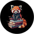 Red Panda Books Lover Reading Bookworm Standard PopSockets PopGrip