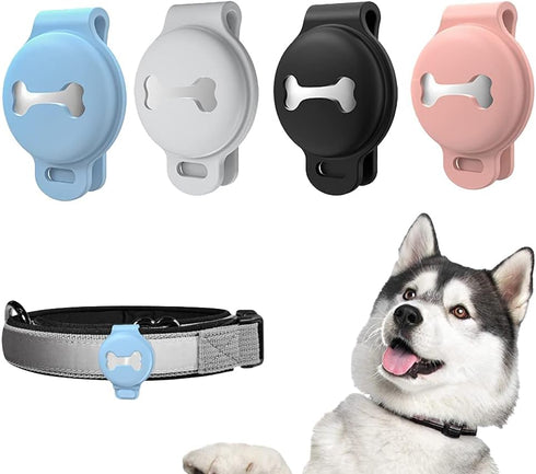Skywin Silicone Case Compatible with Apple Tracker for Pet Collar, Secure Dog Collar Clip Holder for GPS Tracking Device