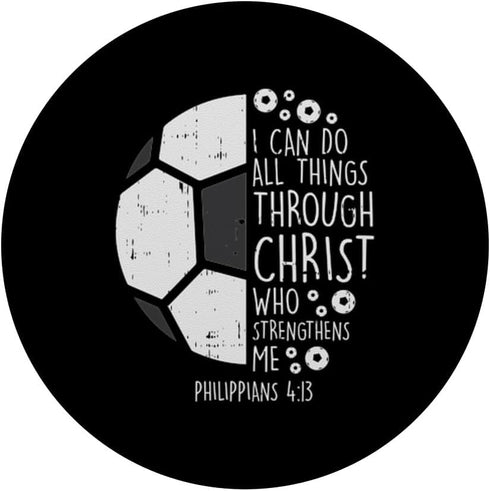 Soccer Football "I Can Do Things" Bible God Jesus Gift, PopSockets Standard PopGrip