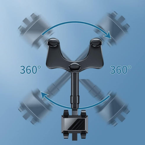360° Rotatable Smart Phone Holder, Adjustable Telescopic Mount Bracket for Car Rearview Mirror