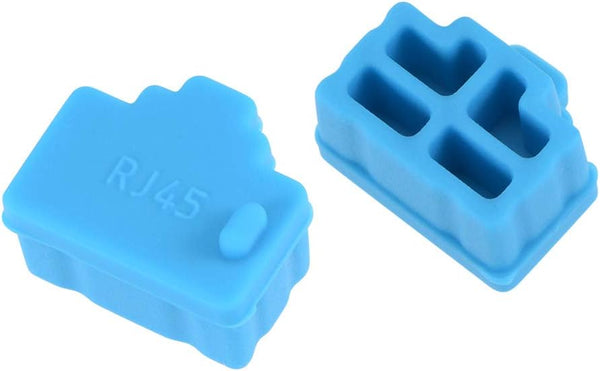 uxcell 20pcs RJ45 Silicone Protectors, Ethernet Hub Port Anti Dust Cap Cover, Blue