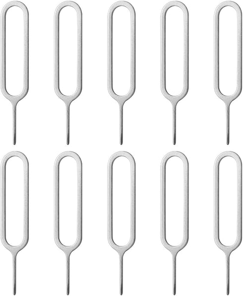 Sim Card Tray Pin 10-Pack for iPhone and Android Phones - Steel