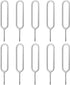 Sim Card Tray Pin 10-Pack for iPhone and Android Phones - Steel
