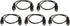 5 Pack of YCS Basics 1 Foot 3.5mm Headphone Extension Cables