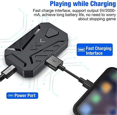 Mobile Gaming Keyboard Mouse Adapter Converter for PUBG, Android, iOS, Support Bluetooth, Adjustable Stand (Black)