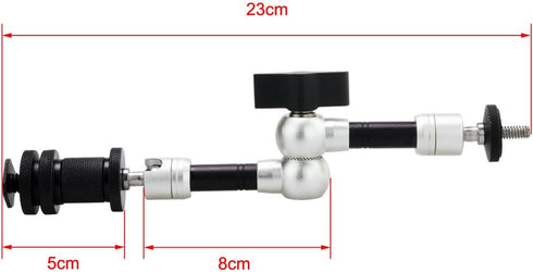 Haoge 7" Adjustable Friction Articulating Magic Arm for DSLR Rig, Camera LCD Monitor, LED Light