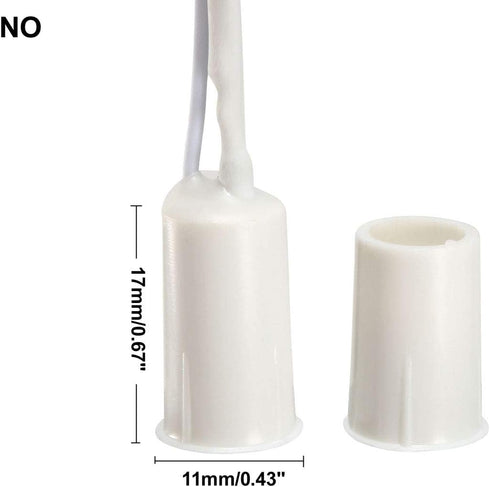 uxcell N.O. Recessed Wired Security Window Door Contact Sensor Alarm Magnetic Reed Switch White RC-33 3pcs