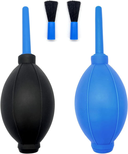2pcs Air Blower with Soft Brush - Manual Rubber Bulb Air Pump Cleaner for Cameras, Microscopes, Guitars, and More