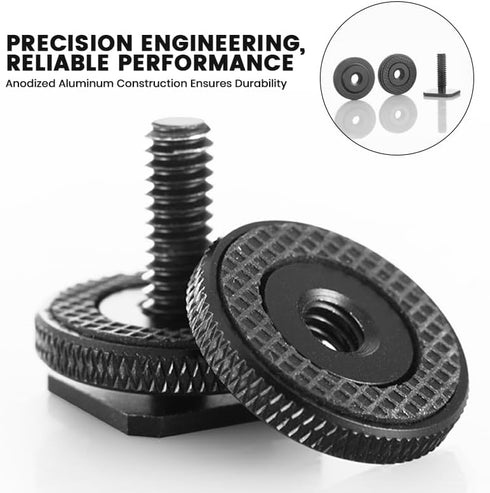 Hot Shoe Adapter 1/4 Inch, Camera Hot Shoe Mount Adapter for DSLR Rig, Cold Hotshoe Screw Accessory Attachment