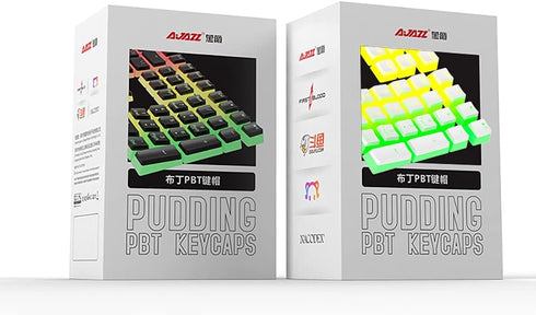 Pudding Keycaps Double Shot PBT Keycap Set, Translucent Layer for 104 87 61 Keys RGB Backlit Mechanical Keyboards
