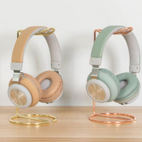 iplusmile Iron Headphone Stand, Desk Earphone Hanger Rack for Headphones, Rose Gold Display Holder