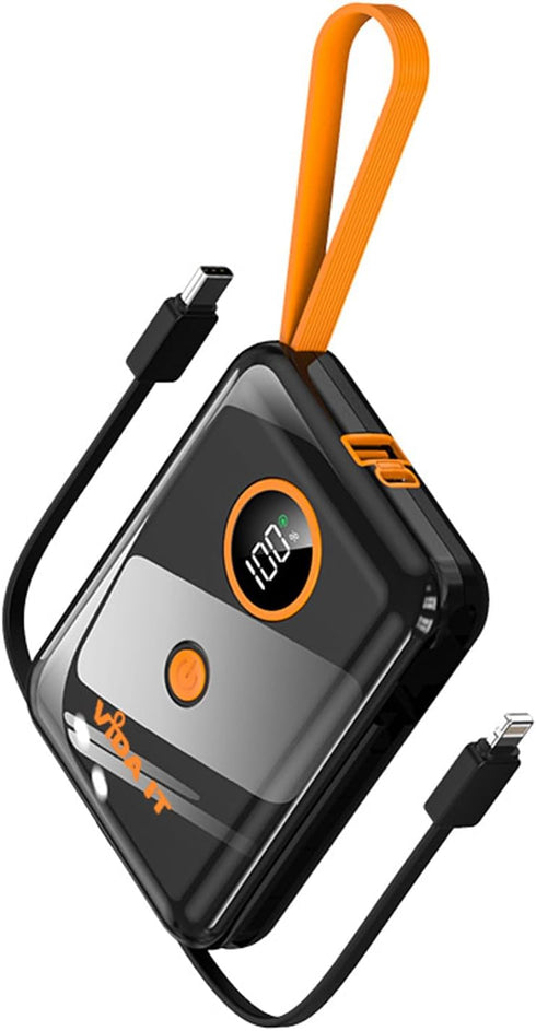 Vida IT Small Compact Power Bank, 10000mAh Mini Portable Charger for Heated Vest, Fast Charging USB-C for iPhone