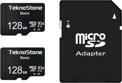 Teknostone Basic 128GB MicroSDXC Flash Memory with Adapter 90MB/s Read 50MB/s Write UHS-I