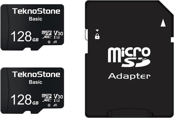 Teknostone Basic 128GB MicroSDXC Flash Memory with Adapter 90MB/s Read 50MB/s Write UHS-I